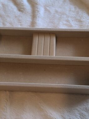 Beige Velvet Jewelry Organizer Tray with Ring Cushion - Neutral Jewelry Storage